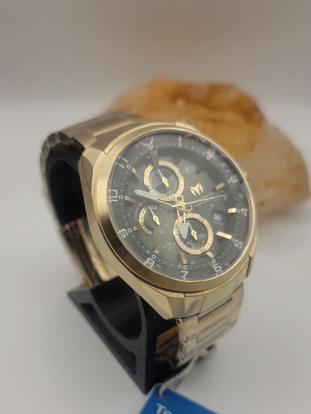 NWT TechnoMarine Ocean Quantum Men's Watch 44mm Olive Gold TM-318131 Chronograph